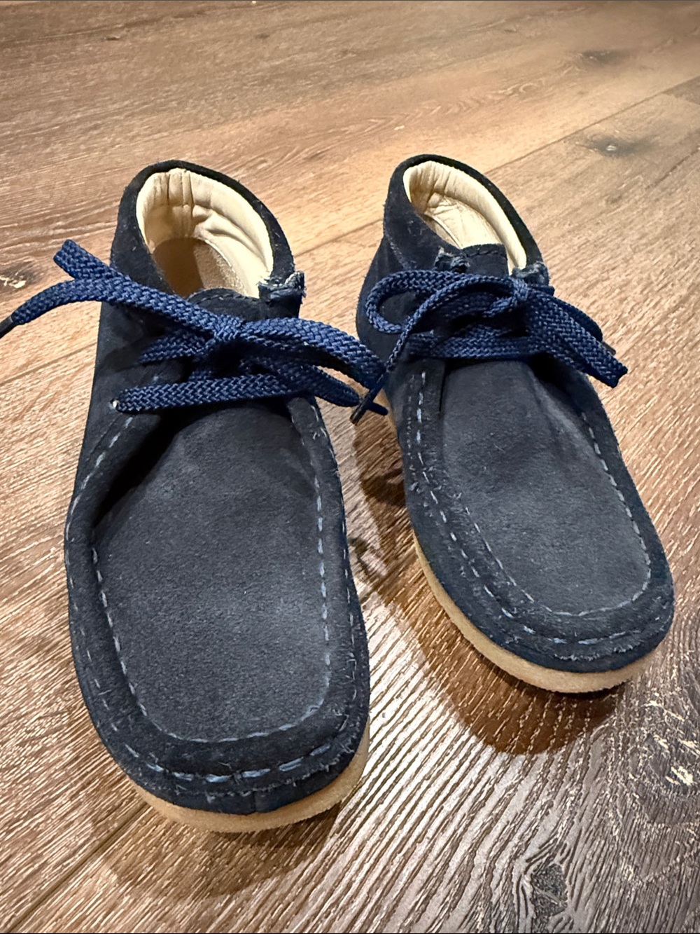 Boys Clarks Blue Suede Shoes
Wallabee, Size 4